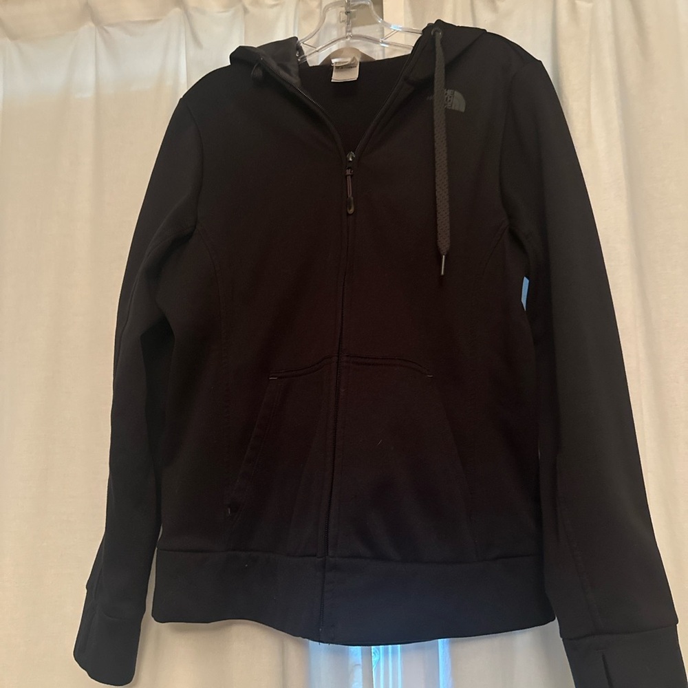 The North Face Women's Black Full-Zip Hooded Jacket-lightly worn-Slim Fit